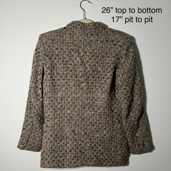 Nordstrom Gallery Womens Wool Blend Tweed Blazer Jacket Career Coat - Picture 2 of 4